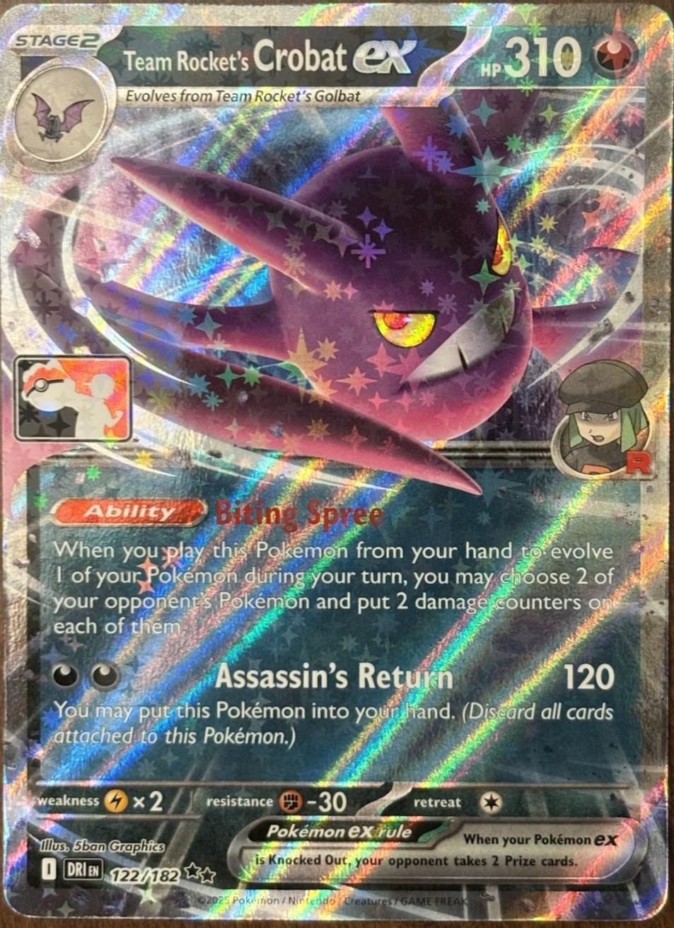 Destined Rivals Team Rocket's Crobat Ex [Prize-Pack] Pokémon card